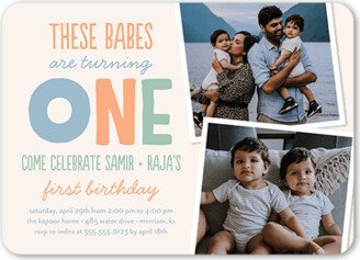 Baby's First Birthday: Turning One Birthday Invitation, Orange, 5X7, Matte, Signature Smooth Cardstock, Rounded