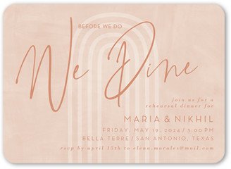 Rehearsal Dinner Invitations: Textured Times Rehearsal Dinner Invitation, Beige, 5X7, Matte, Signature Smooth Cardstock, Rounded