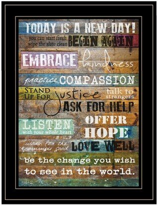 Today Is by Marla Rae, Ready to hang Framed Print, Black Frame, 15