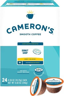 Cameron's Coffee Donut Shop Medium Roast Coffee Pods - 24ct