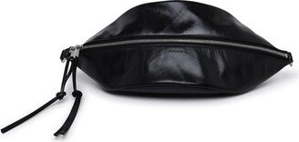 Black leather belt bag-AA