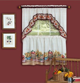 Farmer's Market Printed Tier and Swag Window Curtain Set, 57x36
