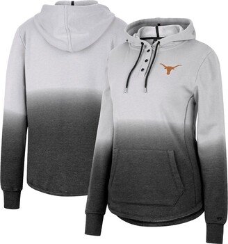 Women's Gray, Black Texas Longhorns Aurelia Dip-Dye Quarter-Snap Pullover Hoodie - Gray, Black