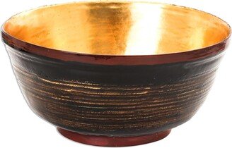 Handmade Golden Tradition Lacquered Wood Decorative Bowl