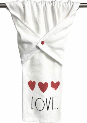 Valentines Kitchen Towel, Stay Put Dish Drying Wedding Gift, Hand Oven Handle Stove Towel