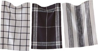 tagltd Classic Dishtowel Set of 3 Black