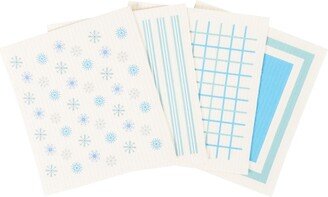 Swedish Dish Cloths, Snowflakes, Set of 4