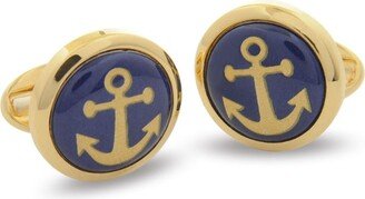 Yellow Gold-Plated Anchor Cufflinks