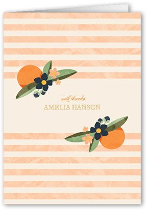 Wedding Thank You Cards: Sweet Nectarine Thank You Card, Grey, 3X5, Matte, Folded Smooth Cardstock