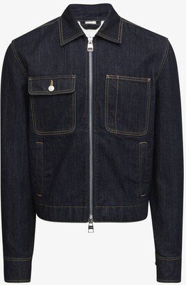 Men's Zip-Up Denim Jacket In Indigo