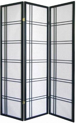 ORE International Girard 3-Panel Black Decorative Screen