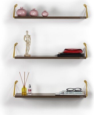 Furnia Altora Wood Base Modern Triple Shelf