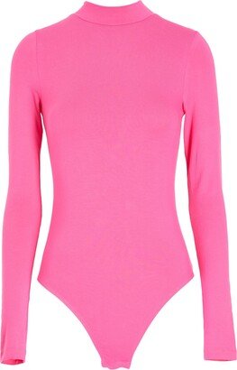 Viscose Mock-neck Brief Bodysuit Bodysuit Fuchsia