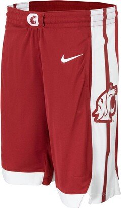 Men's Crimson Washington State Cougars Team Logo Replica Basketball Shorts