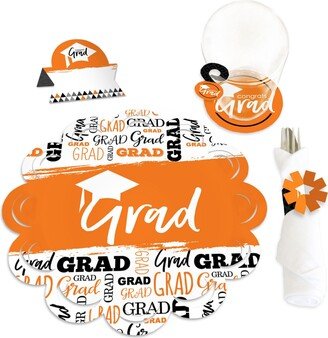 Big Dot Of Happiness Orange Grad Best is Yet to Come Party Table Decorations Chargerific Kit 8 Ct