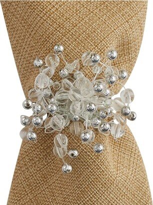 Park Designs Frost And Ice Beaded Napkin Ring Set of 4