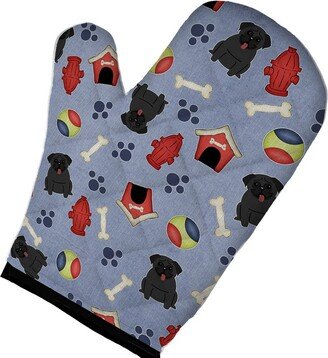 Dog House Collection Pug Black Oven Mitt