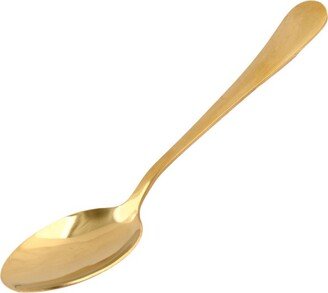 Unique Bargains Stainless Steel Restaurant Porridge Rice Soup Dessert Serving Spoon Scoop Gold Tone 1 Pc