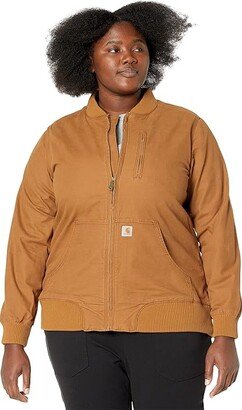 Plus Size Rugged Flex Relaxed Fit Canvas Jacket Brown) Women's Clothing