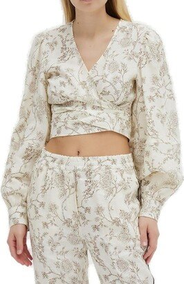 Floral Printed Cropped Blouse