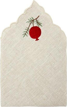 Km Home Collection Pomegranate Embroidery Linen Napkins Set Of 2