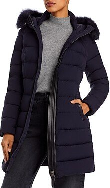 Shearling Trim Puffer Coat