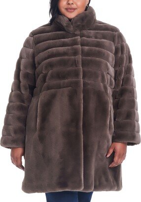 Women's Plus Size Faux-Fur Coat