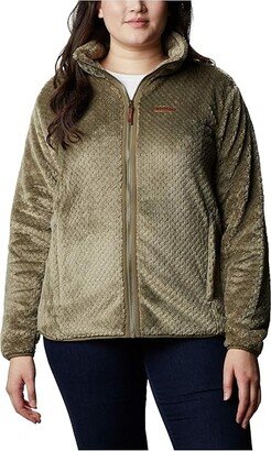 Plus Size Fire Side II Sherpa Full Zip (Stone Green) Women's Coat