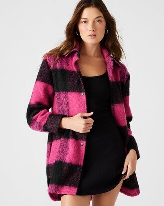 Eldridge Plaid Coat Hot Pink