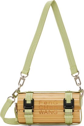 Beige & Green Big Bamboo Bag