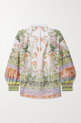 Julius Floral-print Cotton And Silk-blend Blouse - Pink