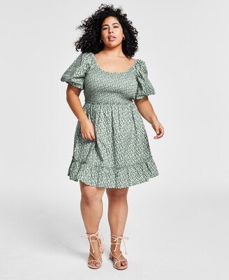 And Now This Trendy Plus Size Smocked Poplin Dress