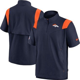 Men's Navy Denver Broncos Coaches Chevron Lockup Pullover Top