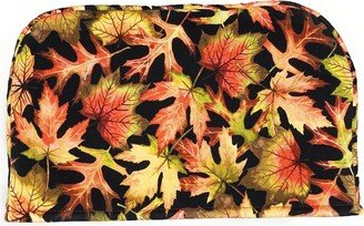 2 Slice Slot - Autumn Fall Harvest Maple Leaves Brown Red Sage Yellow Black Reversible Toaster Kitchen Appliance Dust Cover Cozy Made Usa