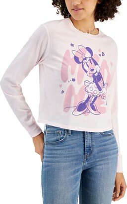 Juniors' Minnie Mouse Print Long-Sleeve T-Shirt