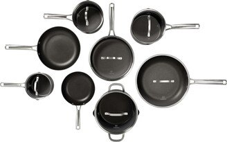 Classic Hard-Anodized Nonstick Cookware 14-Piece Pots and Pans Set - Black, Stainless Steel