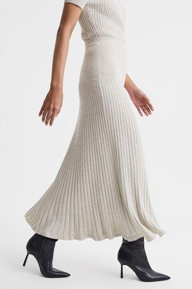 Cotton Ribbed Maxi Skirt