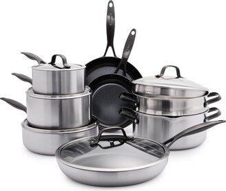 Venice Pro Noir Tri-Ply Stainless Steel Ceramic Nonstick 13-Piece Cookware Set