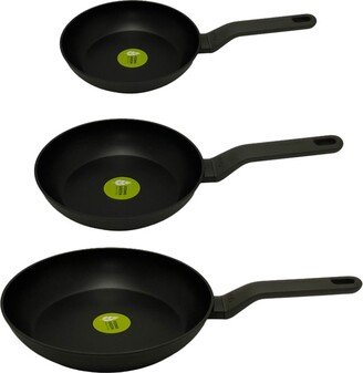 3Pc Leo Fry Pan Set, Dark Grey (8, 10 & 11)