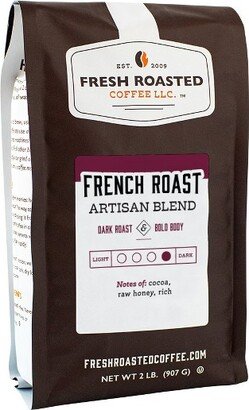 Fresh Roasted Coffee, French Roast Artisan Blend, Dark Roast Ground Coffee - 2lb