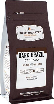 Fresh Roasted Coffee, Dark Brazil Cerrado Coffee, Medium-Dark Roast Ground Coffee - 12oz