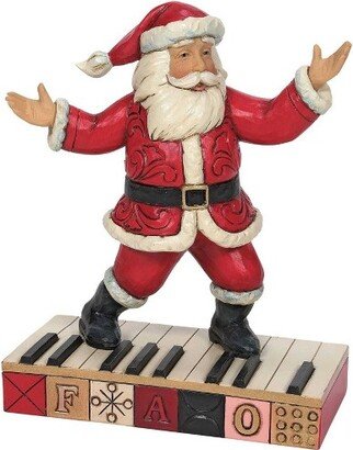 Jim Shore Tapping Out A Christmas Jingle - One Figurine 7.25 Inches - Fao Schwarz - 6010853 - Resin - Red