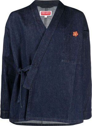 Boke Flower denim kimono jacket-AA