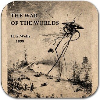 The War Of The Worlds By Herbert George Wells Coaster. Mug Coaster With The Worlds Book Design, Bookish Gift, Literary Gift