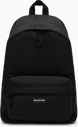 Plain black backpack