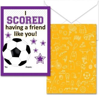 Paper Frenzy Soccer Themed Valentines - 25 pack WITH ENVELOPES