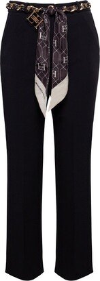 Scarf Detailed Cropped Trousers