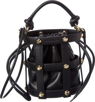 Cage Small Leather Bucket Bag