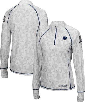 Women's White Penn State Nittany Lions Oht Military-Inspired Appreciation Officer Arctic Camo 1/4-Zip Jacket