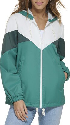 Women's Nylon Color Block Windbreaker